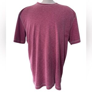 TOMMY BAHAMA Magenta‎ Heather Contrast Stitch Shoet Sleeve Crewneck Size LARGE